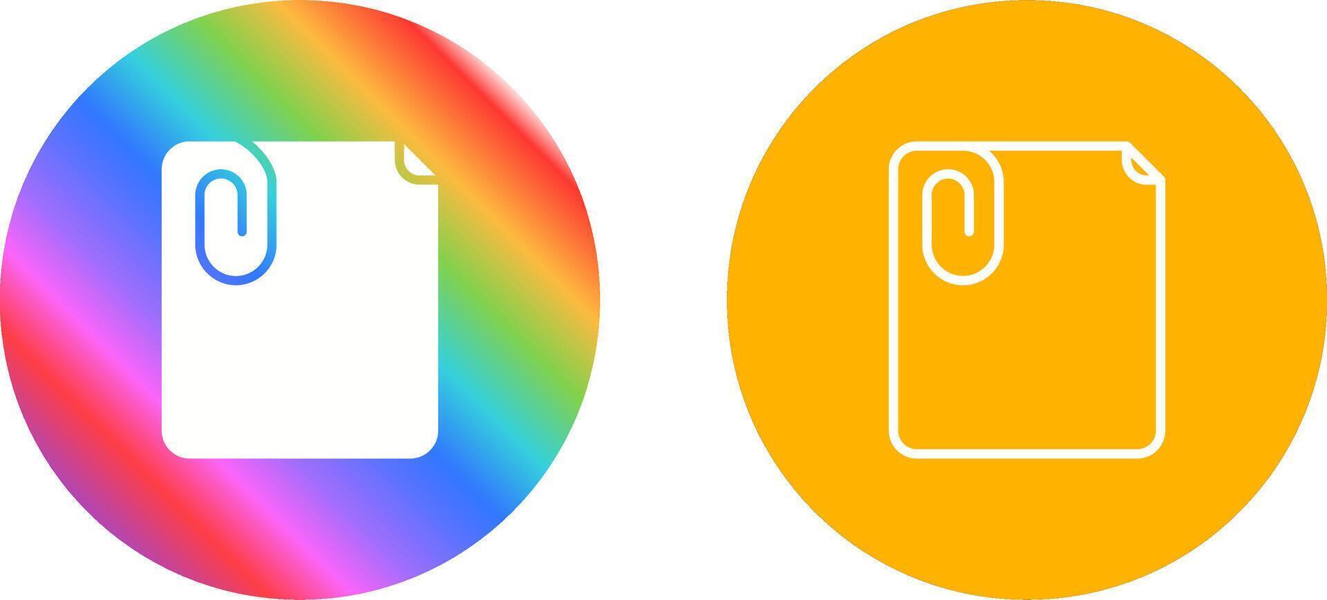 Paperclip with paper Vector Icon