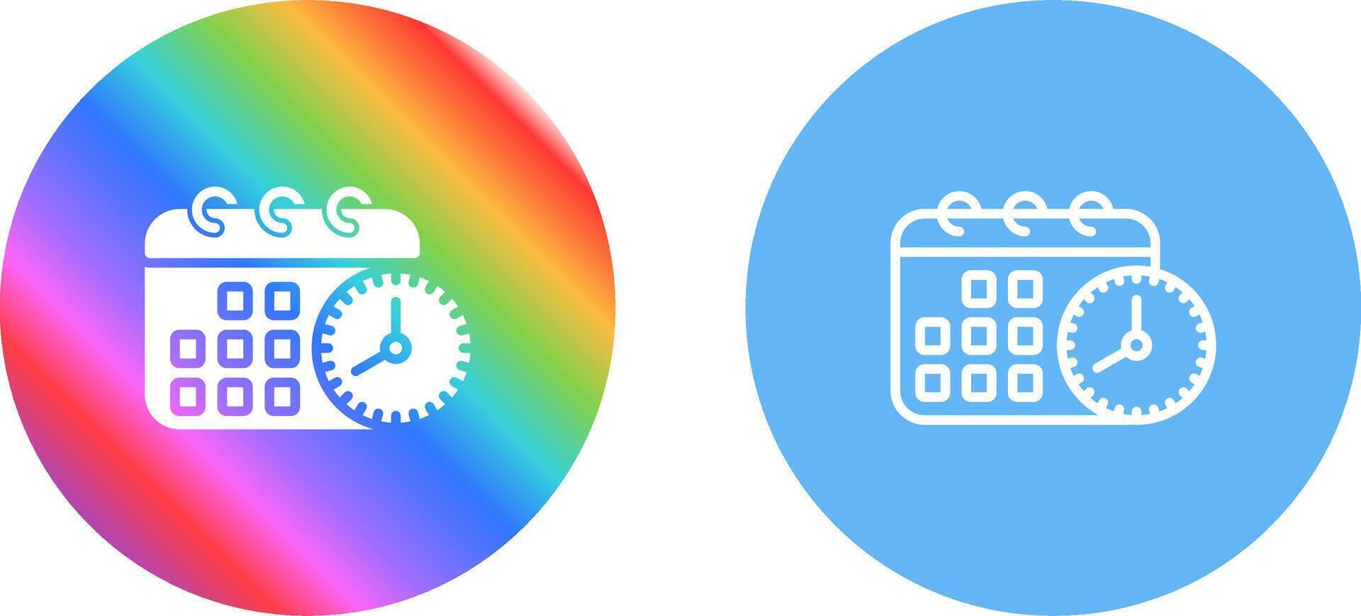 Calendar with clock Vector Icon