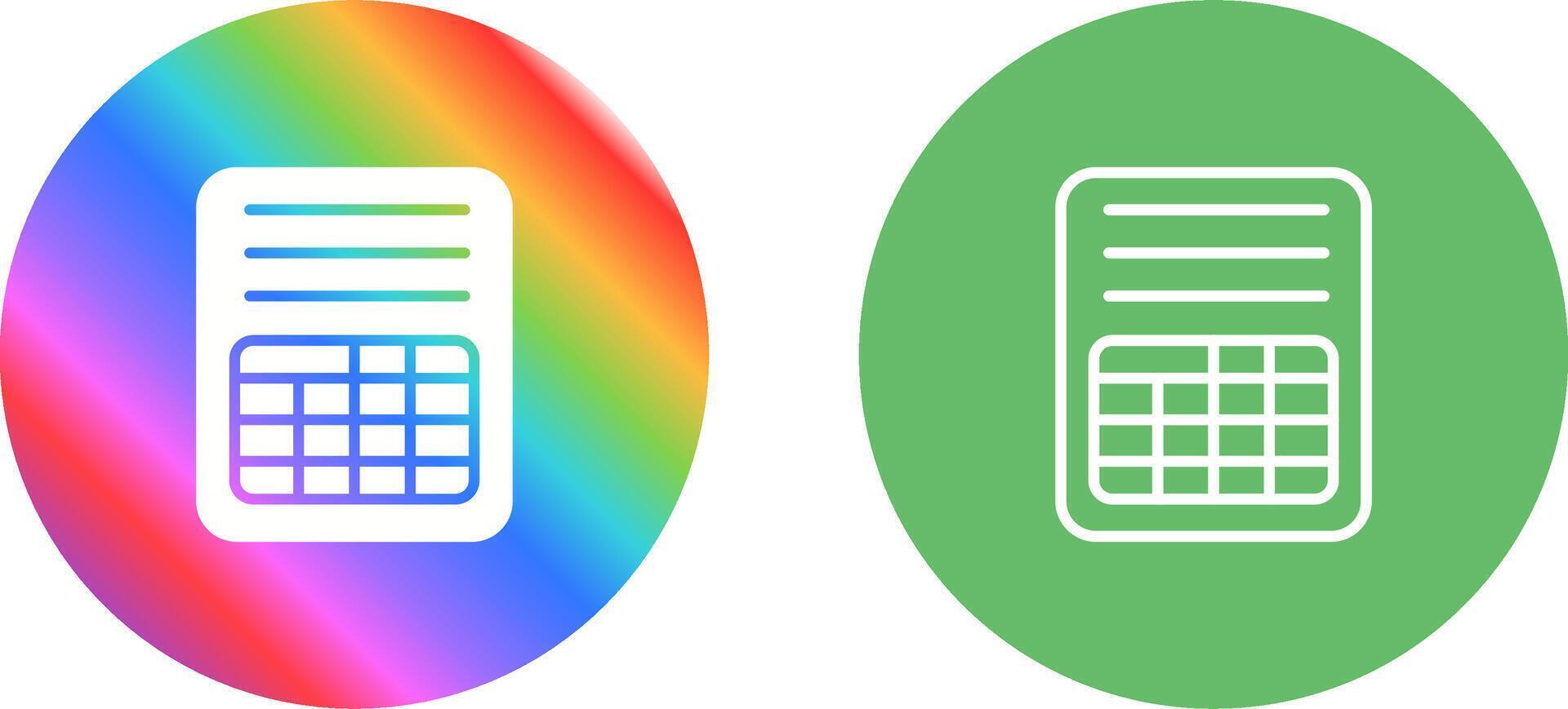 Spreadsheet Vector Icon