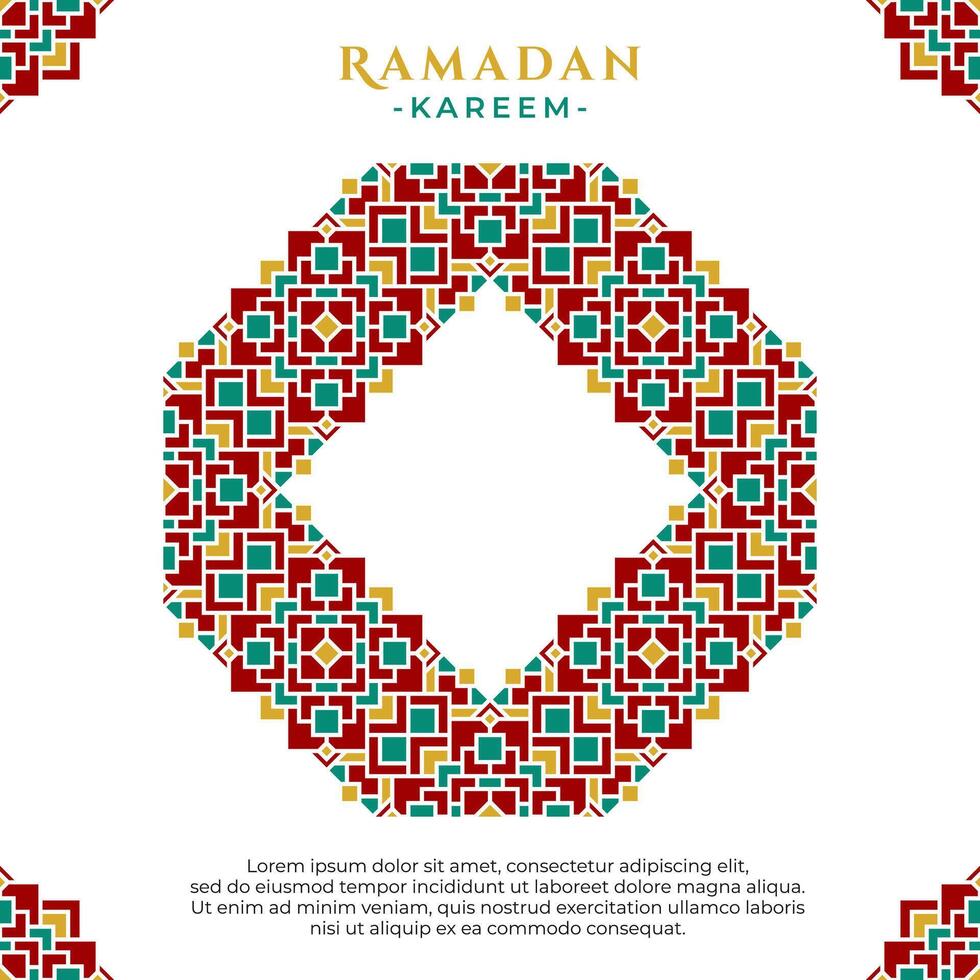 Islamic Geometric Ornament Ramadan Greeting Design vector