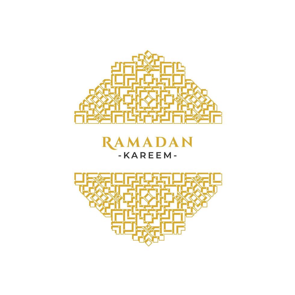 Golden Islamic Geometric Ornament Ramadan Greeting Design vector
