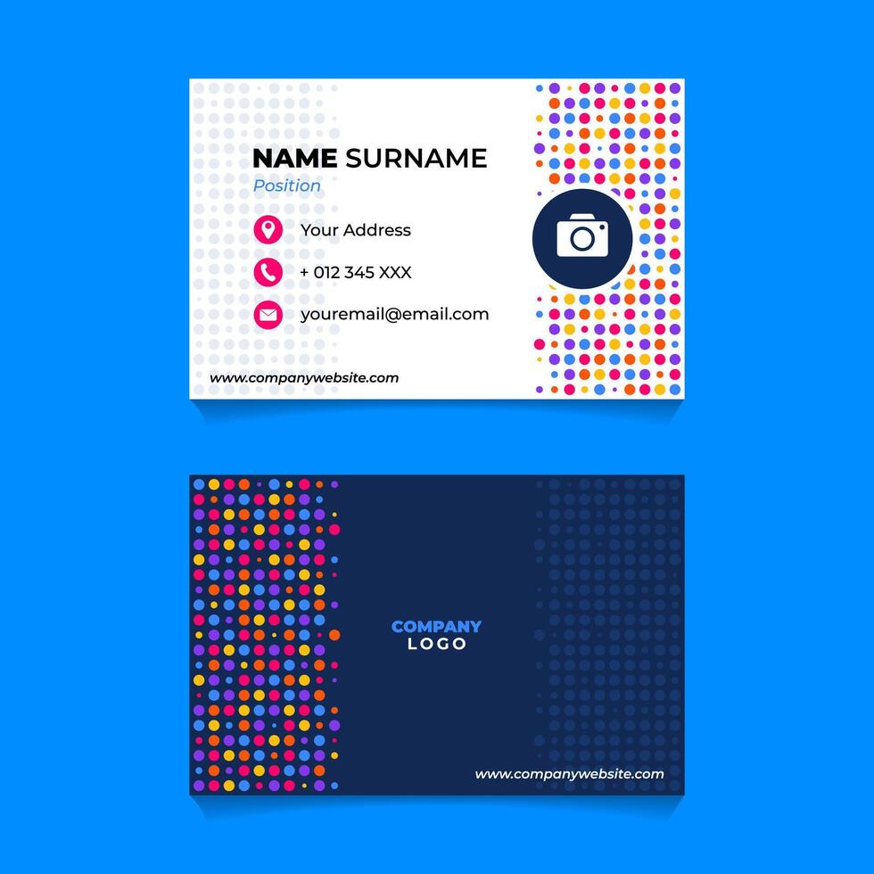 Abstract Circle Element Geometric Name Card Design vector