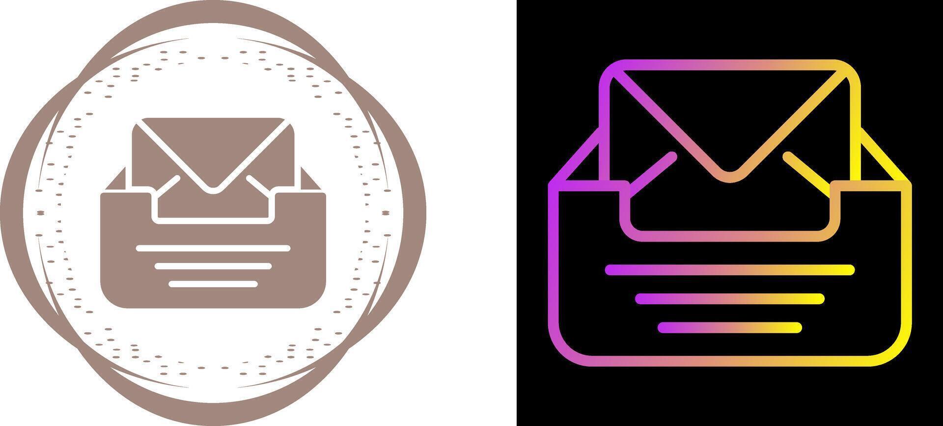 Inbox with envelope Vector Icon