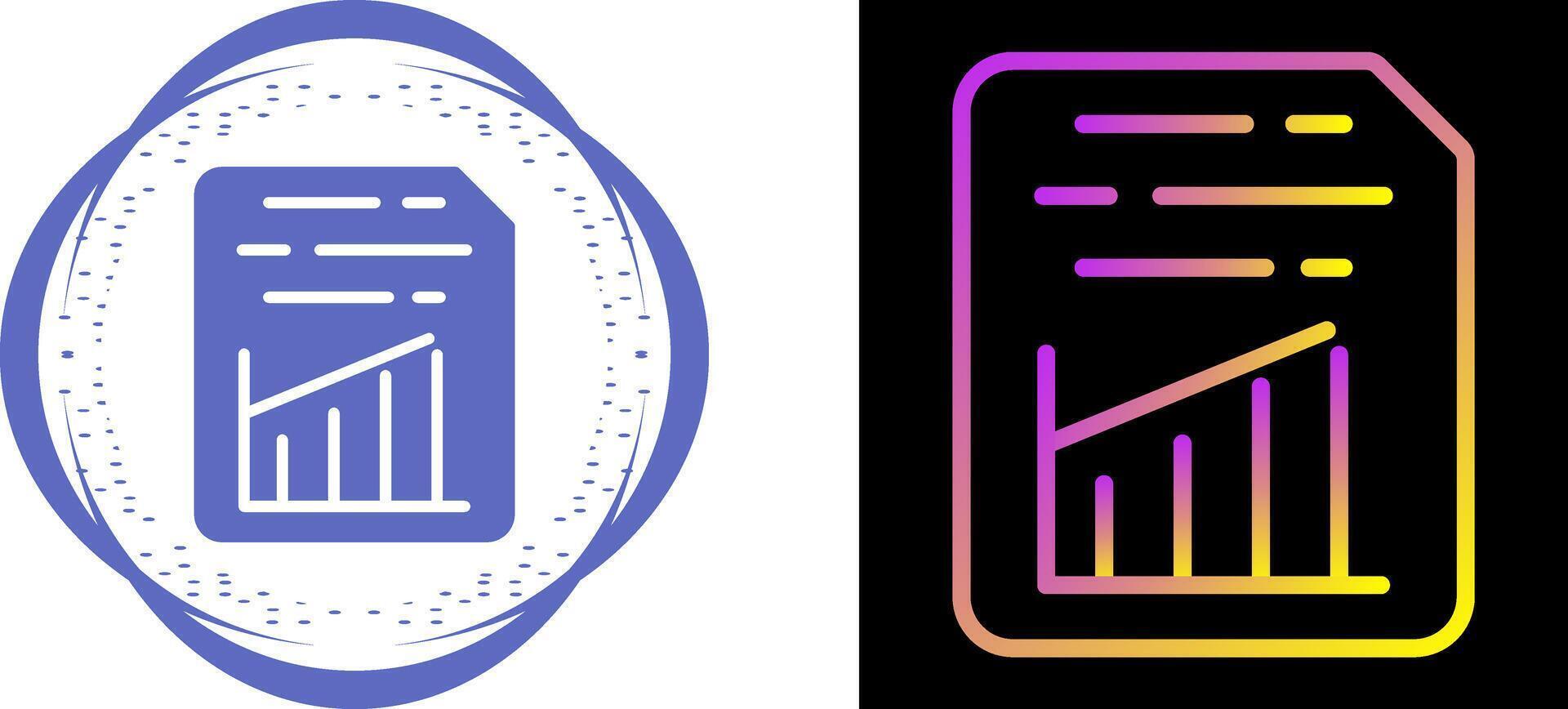 Document Insert Graph Vector Icon