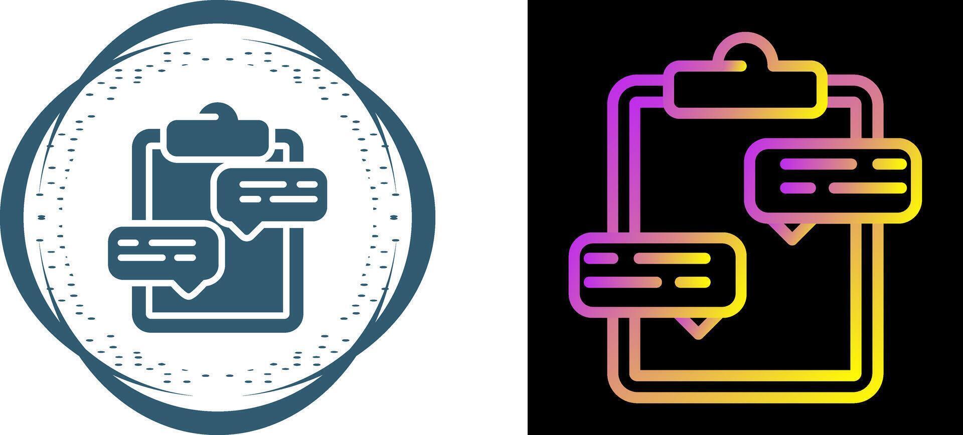 Clipboard with speech bubb Vector Icon