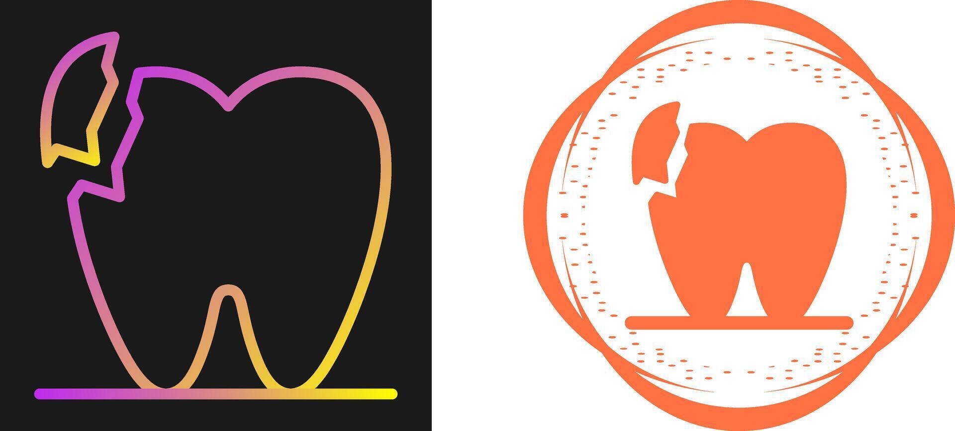 Broken Teeth Vector Icon