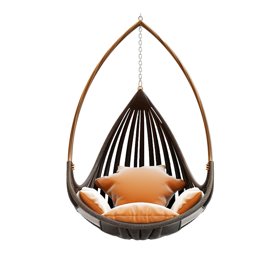 AI generated Hanging chair png isolated on transparent background