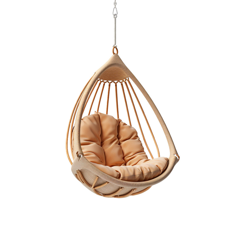 AI generated Hanging chair png isolated on transparent background