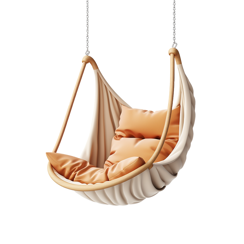 AI generated Hanging chair png isolated on transparent background