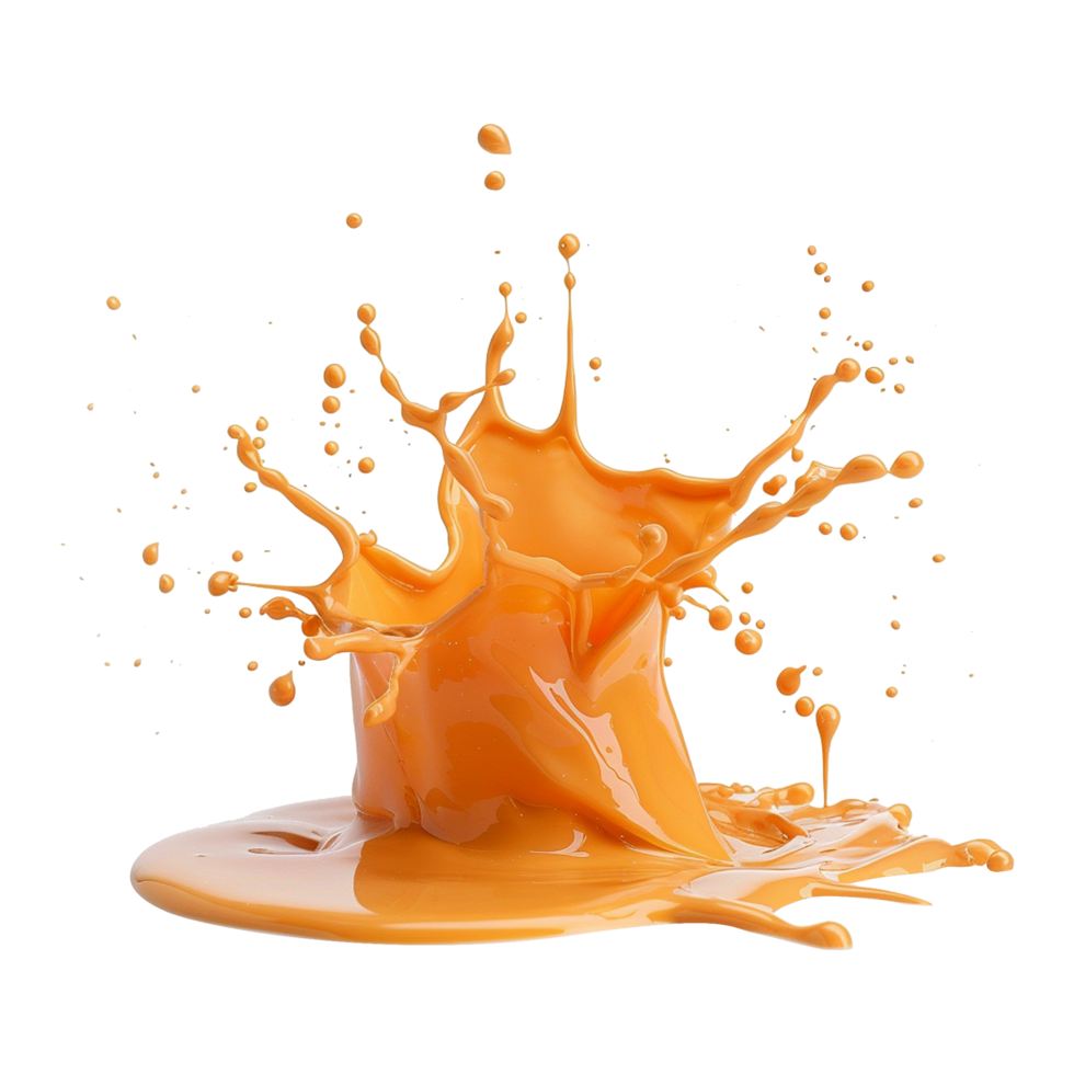 AI generated Paint orange splash  isolated on transparent background png
