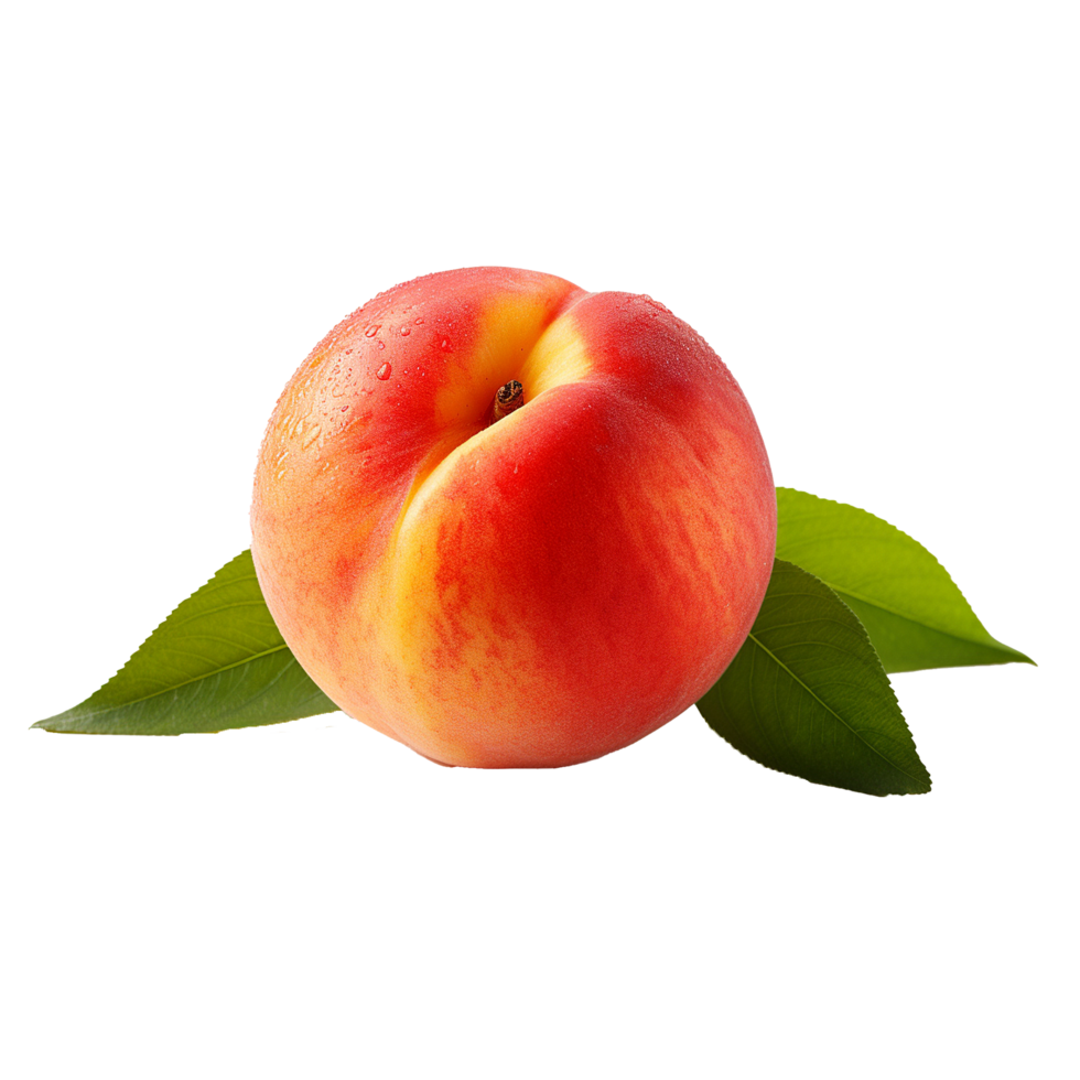 AI generated Fresh peach png isolated on transparent background