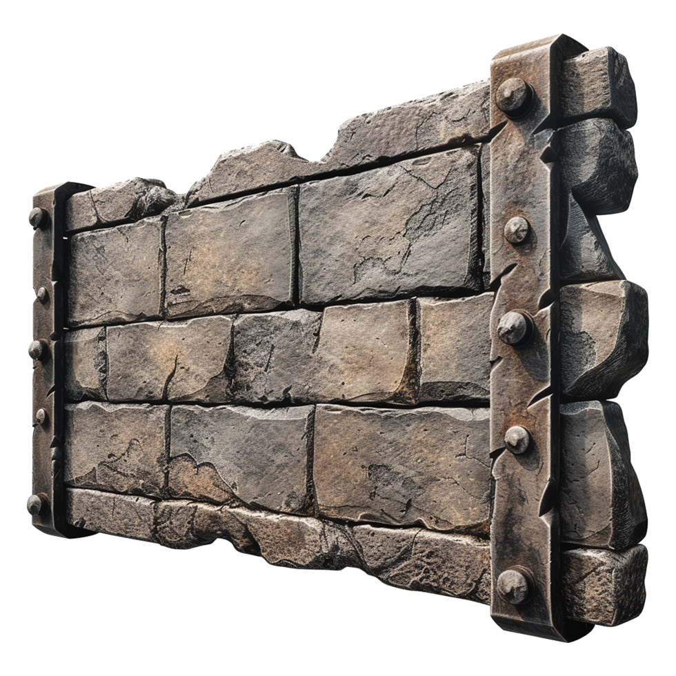 AI generated Stone signboard isolated on transparent background png