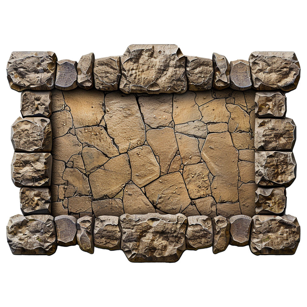 AI generated Stone signboard isolated on transparent background png