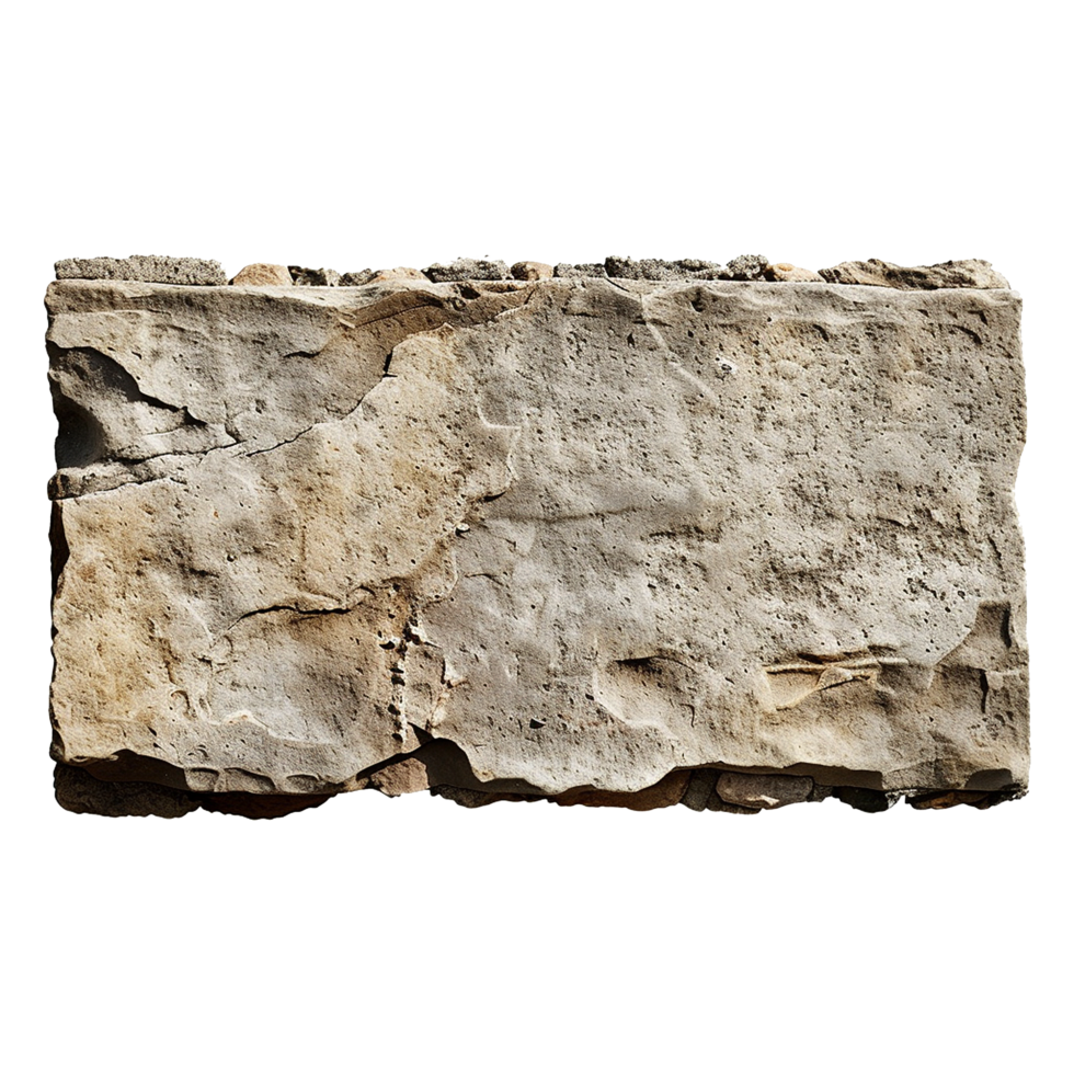 AI generated Stone signboard isolated on transparent background png