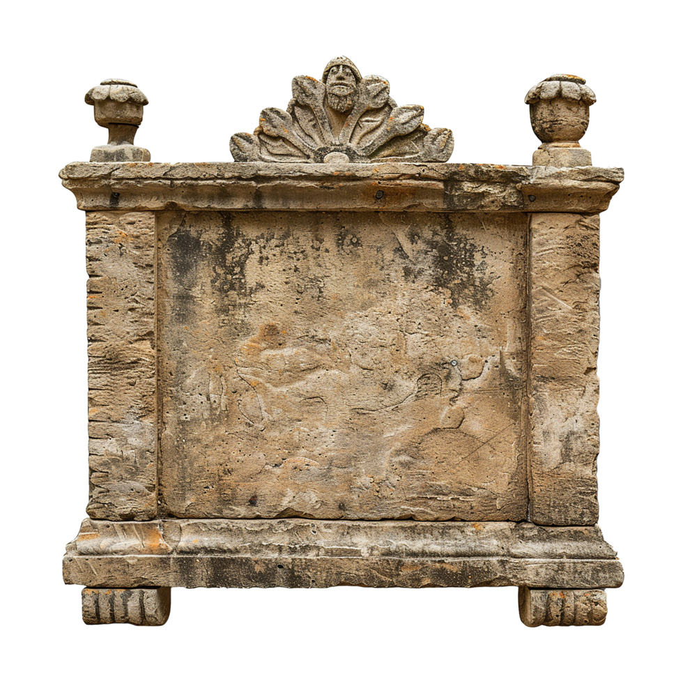 AI generated Stone signboard isolated on transparent background png