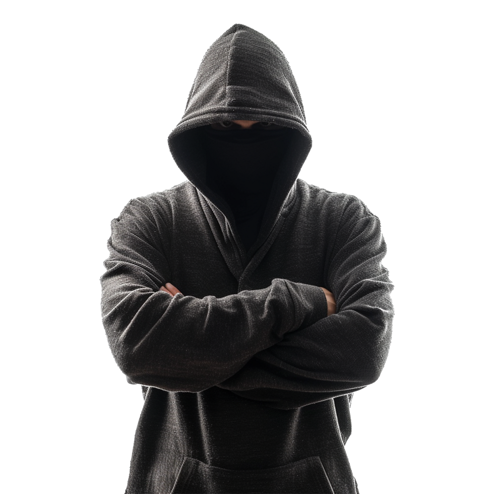 AI generated Evil man in hoodie isolated on transparent background png
