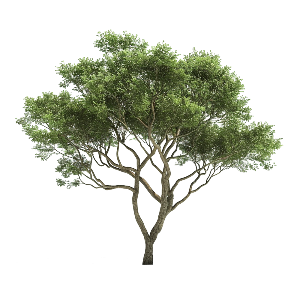 AI generated Green tree isolated on transparent background png