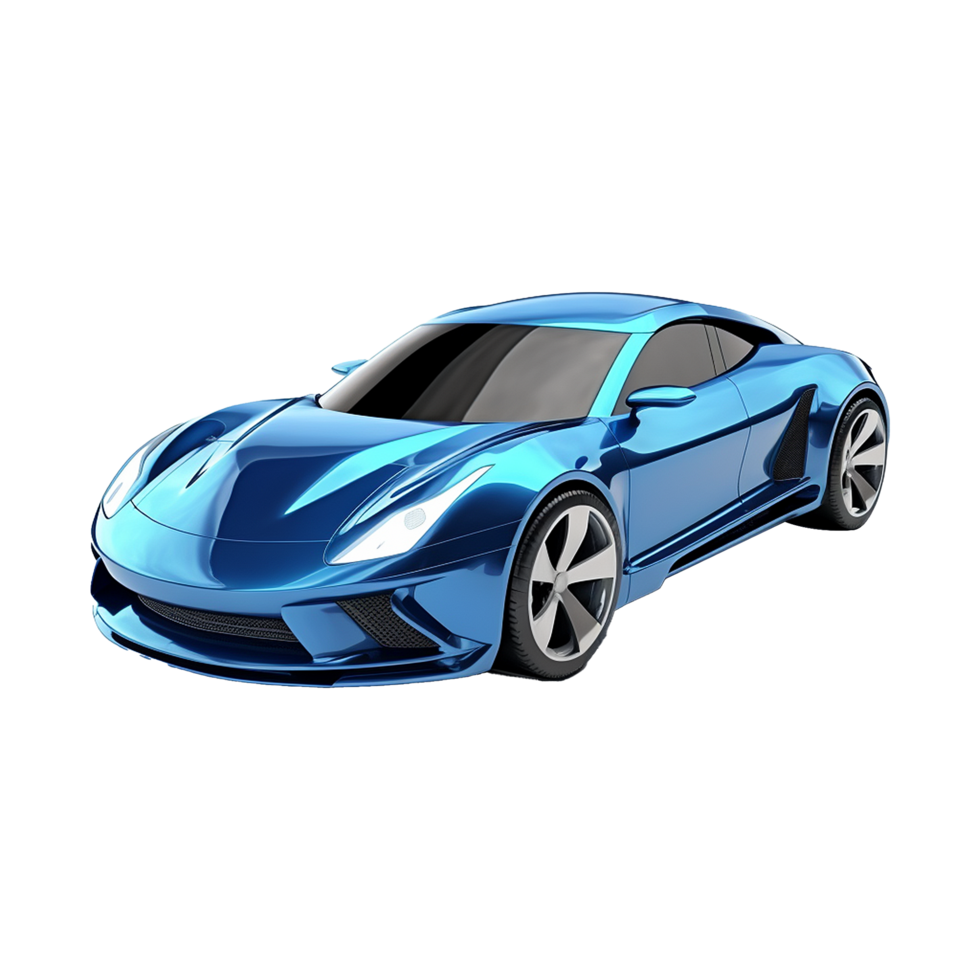 AI generated Blue sports car isolated on transparent backgorund png