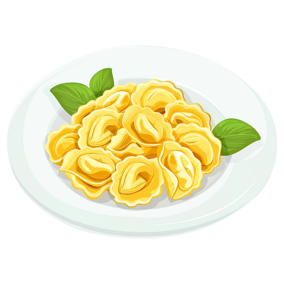 AI generated Italian stuffed pasta isolated on transparent background png