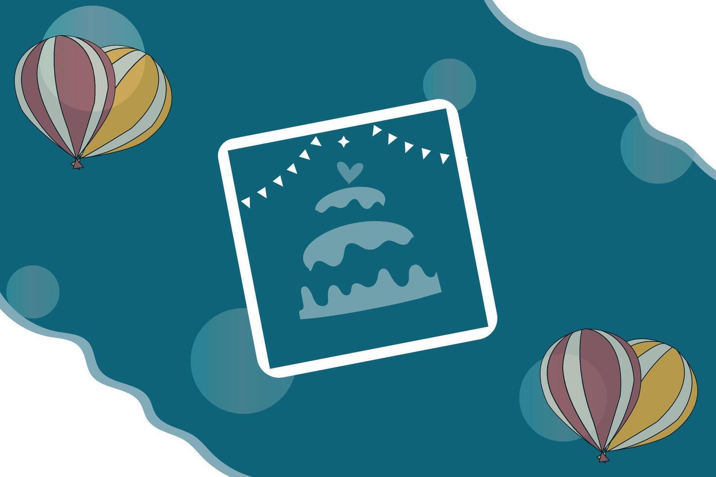 Cute birthday background with balloon. Birthday theme card design template. vector