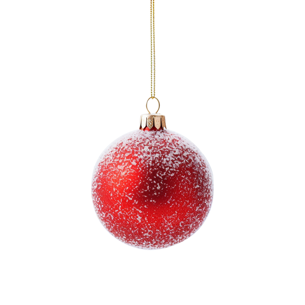 AI generated Ornament hanging in snow isolated on transparent background png