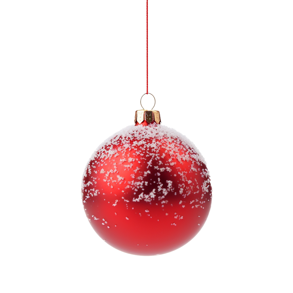 AI generated Ornament hanging in snow isolated on transparent background png