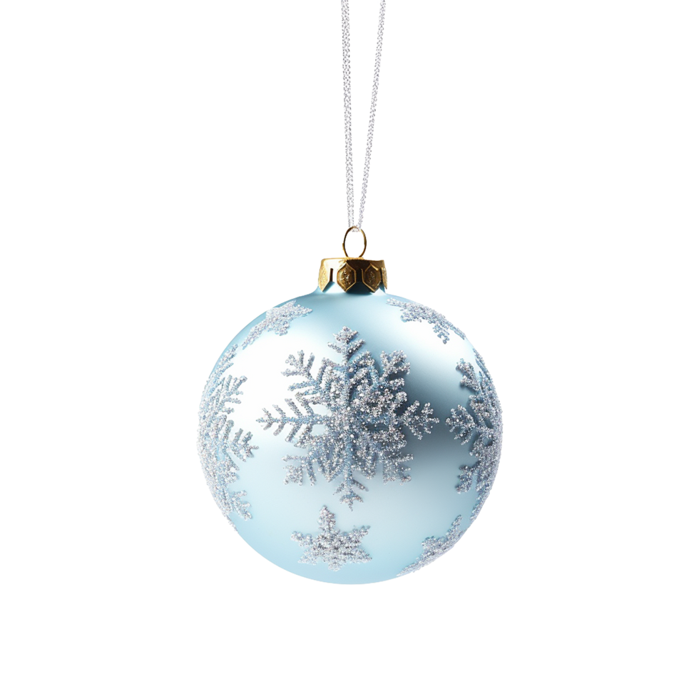 AI generated Ornament hanging in snow isolated on transparent background png