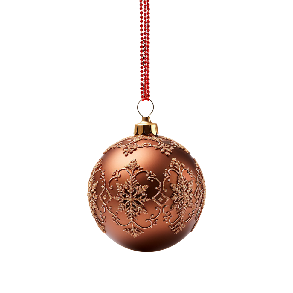 AI generated Ornament hanging in snow isolated on transparent background png