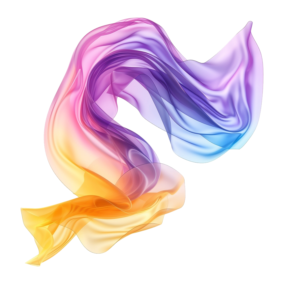 AI generated Abstract silk flying isolated on transparent background png