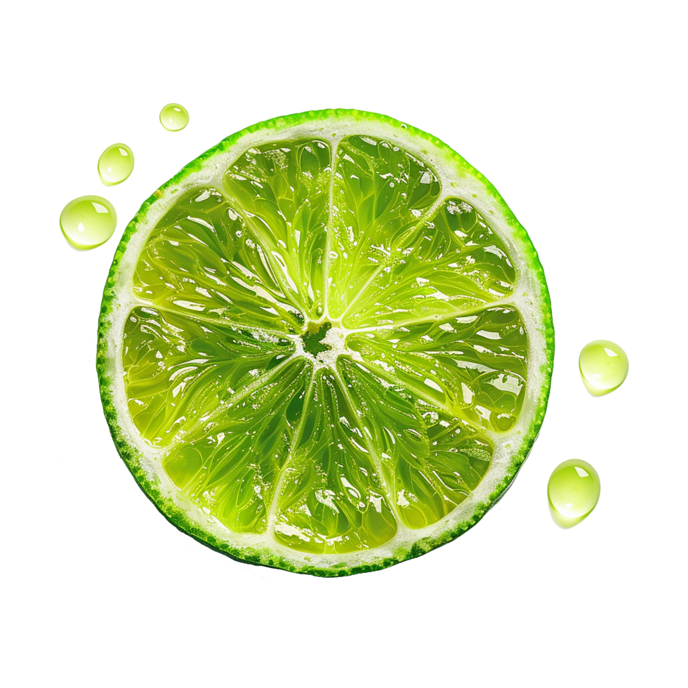 AI generated Fresh green lime isolated on transparent background png