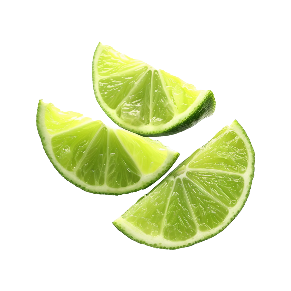 AI generated Fresh green lime isolated on transparent background png