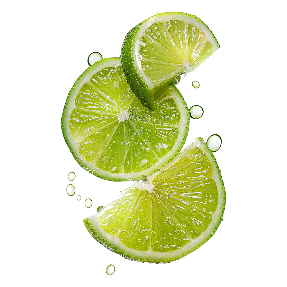 AI generated Fresh green lime isolated on transparent background png