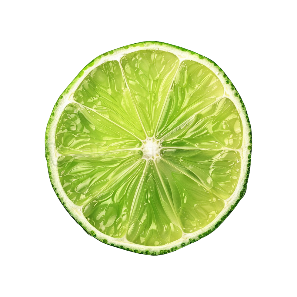 ai généré Frais vert citron vert isolé sur transparent Contexte png