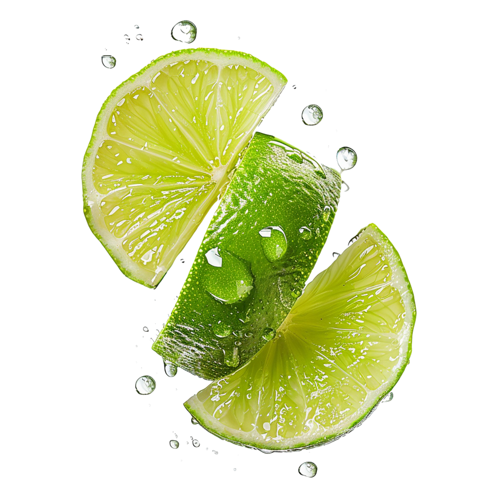AI generated Fresh green lime isolated on transparent background png