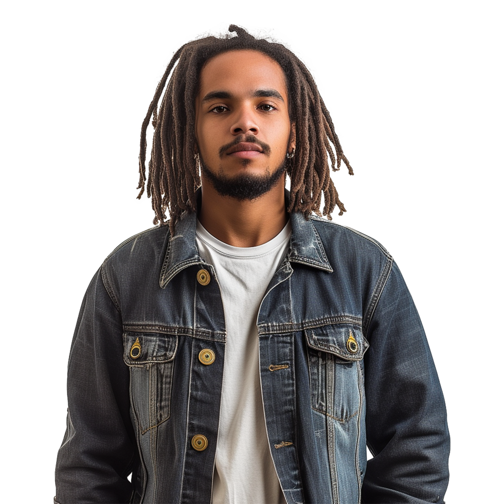 AI generated A man with dreadlocks hairstyle isolated on transparent background png