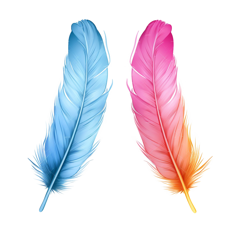 AI generated Color feathers png isolated on transparent background