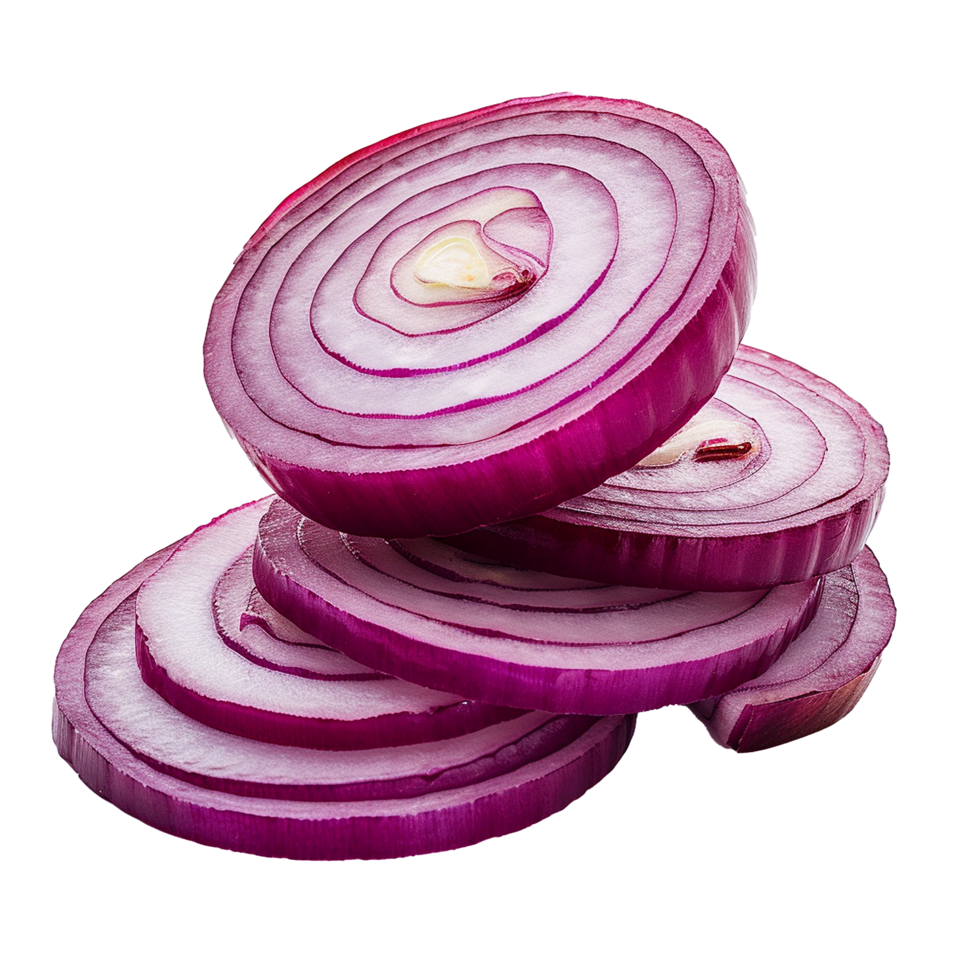 AI generated Onion cut in half png isolated on transparent background