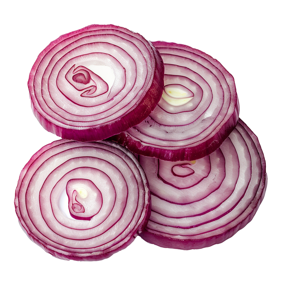 AI generated Onion cut in half png isolated on transparent background