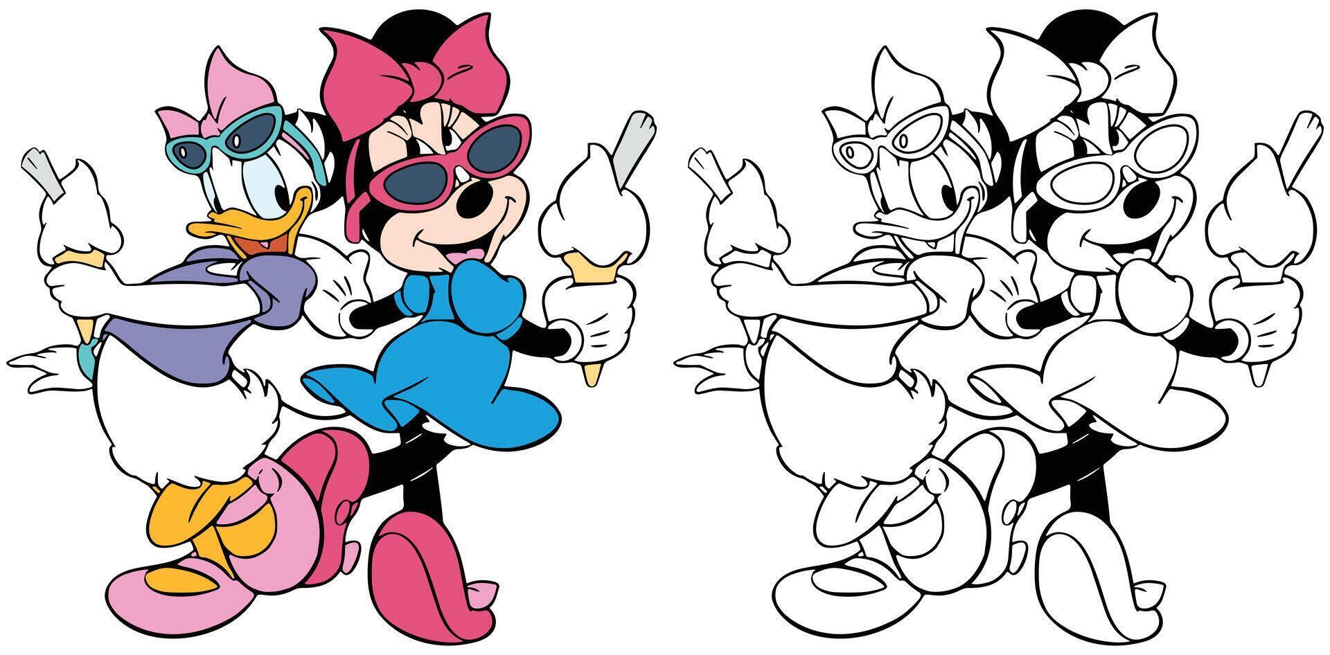 mickey ratón y amigos, minnie verano, margarita Pato vector