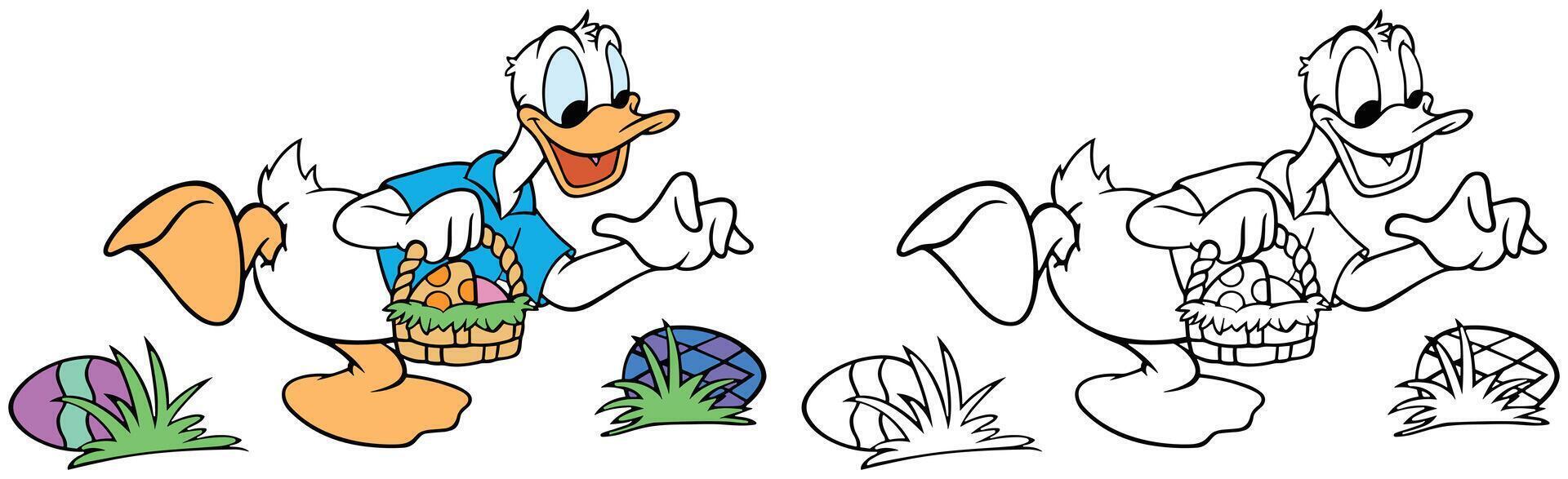 Donald Duck Easter, Happy Easter Day vector