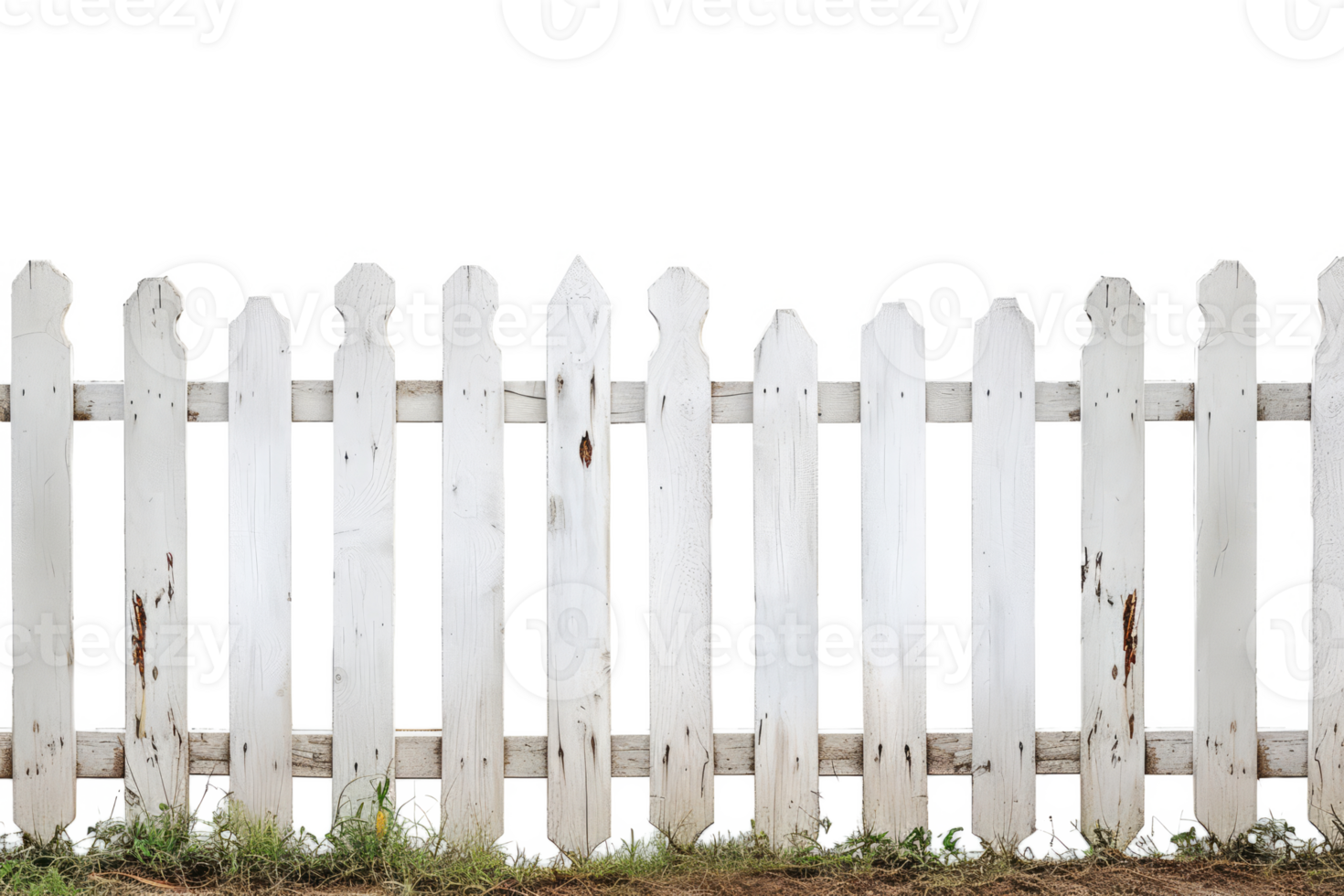 AI generated Garden fence with green grass isolated png