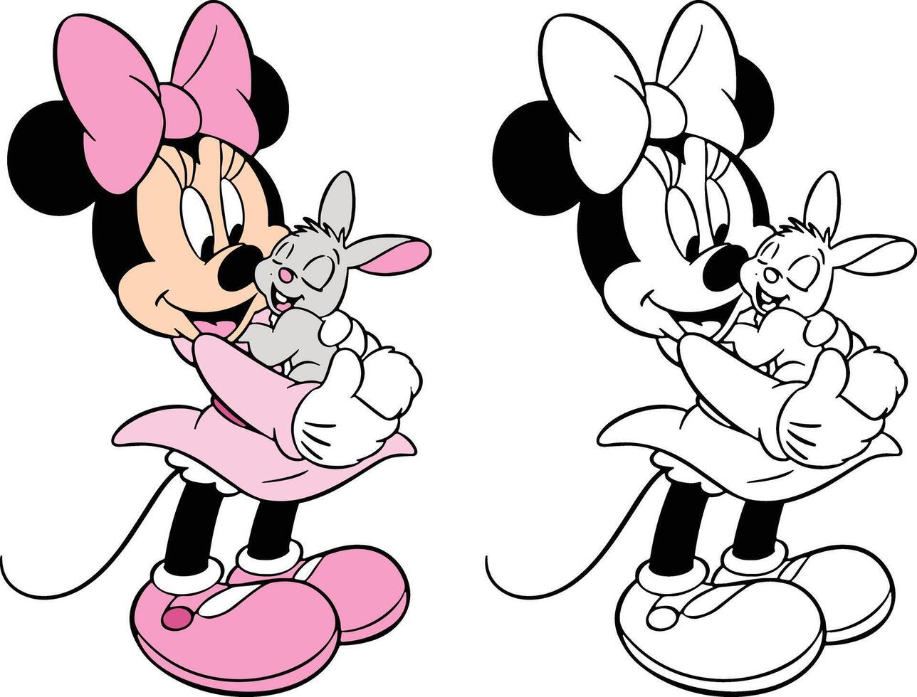 mickey ratón y amigos, minnie ratón Pascua de Resurrección vector