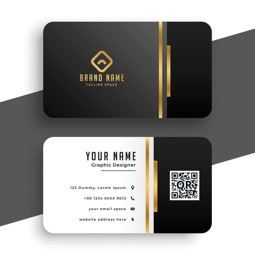 elegant golden business card modern template vector illustration