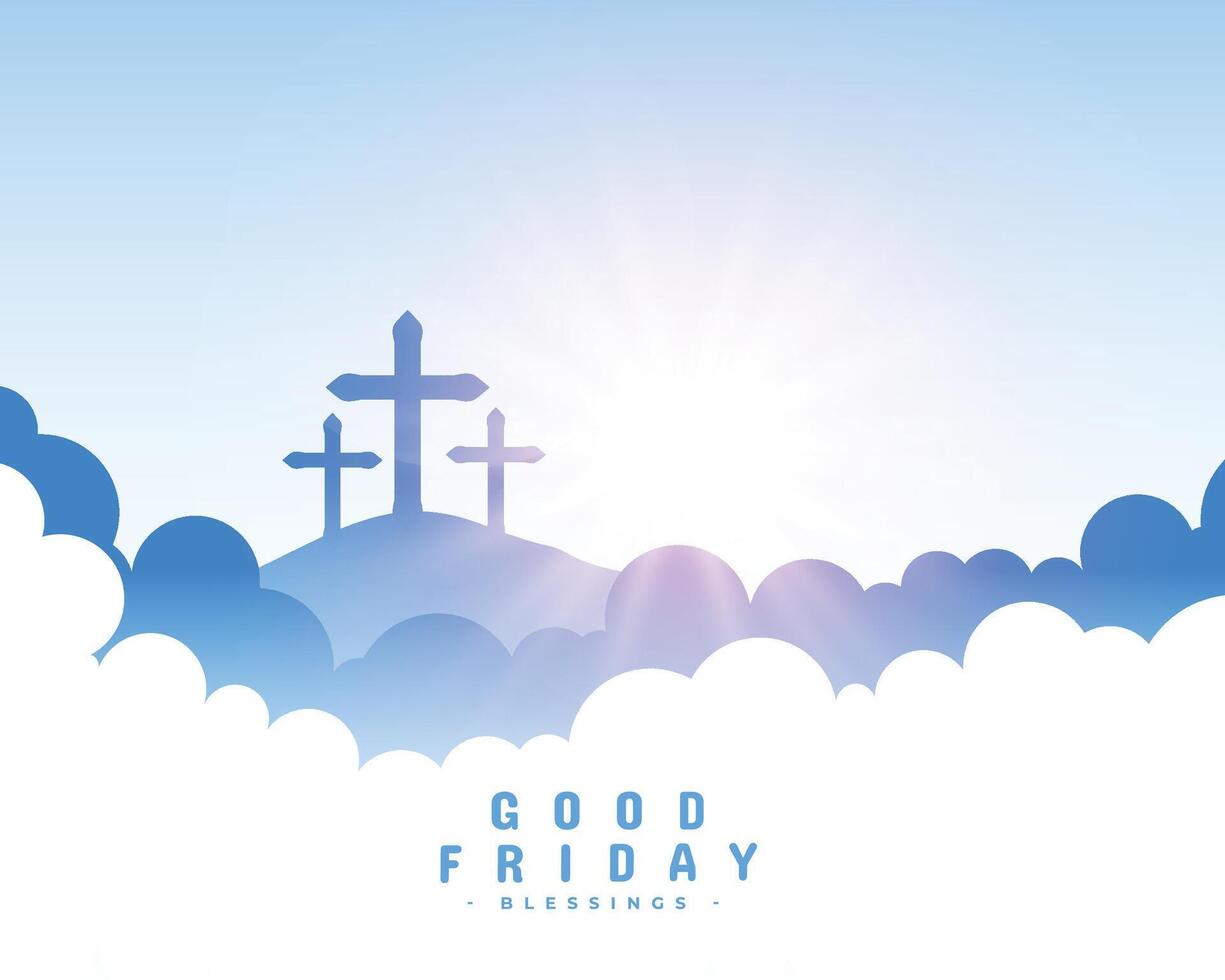 good friday holiday background with papercut clouds vector
