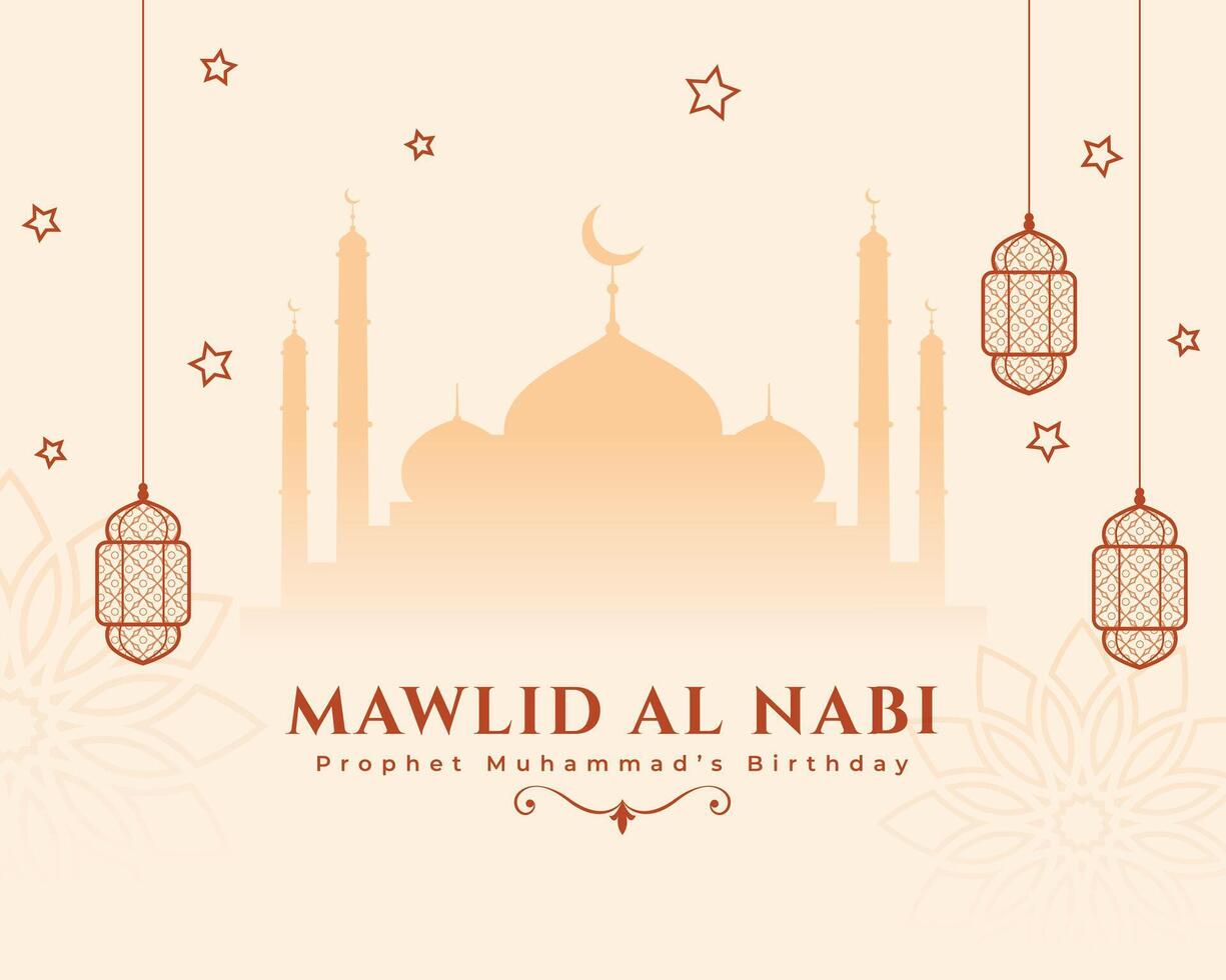 mawlid al nabi islamic greeting design vector