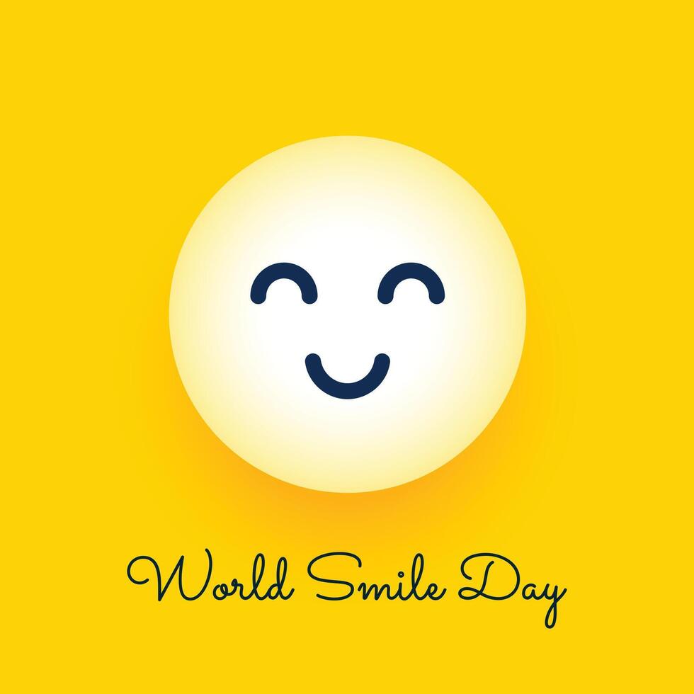 modern world smile day event background with cute cartoon smiley vector