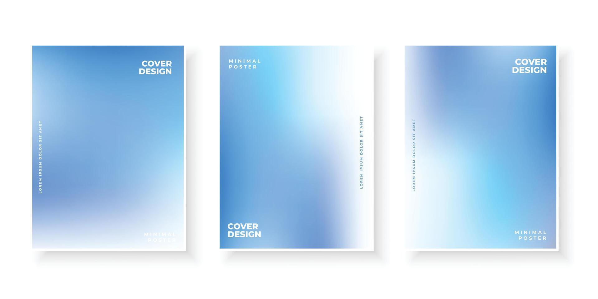 Colorful modern gradient covers blue template design set vector