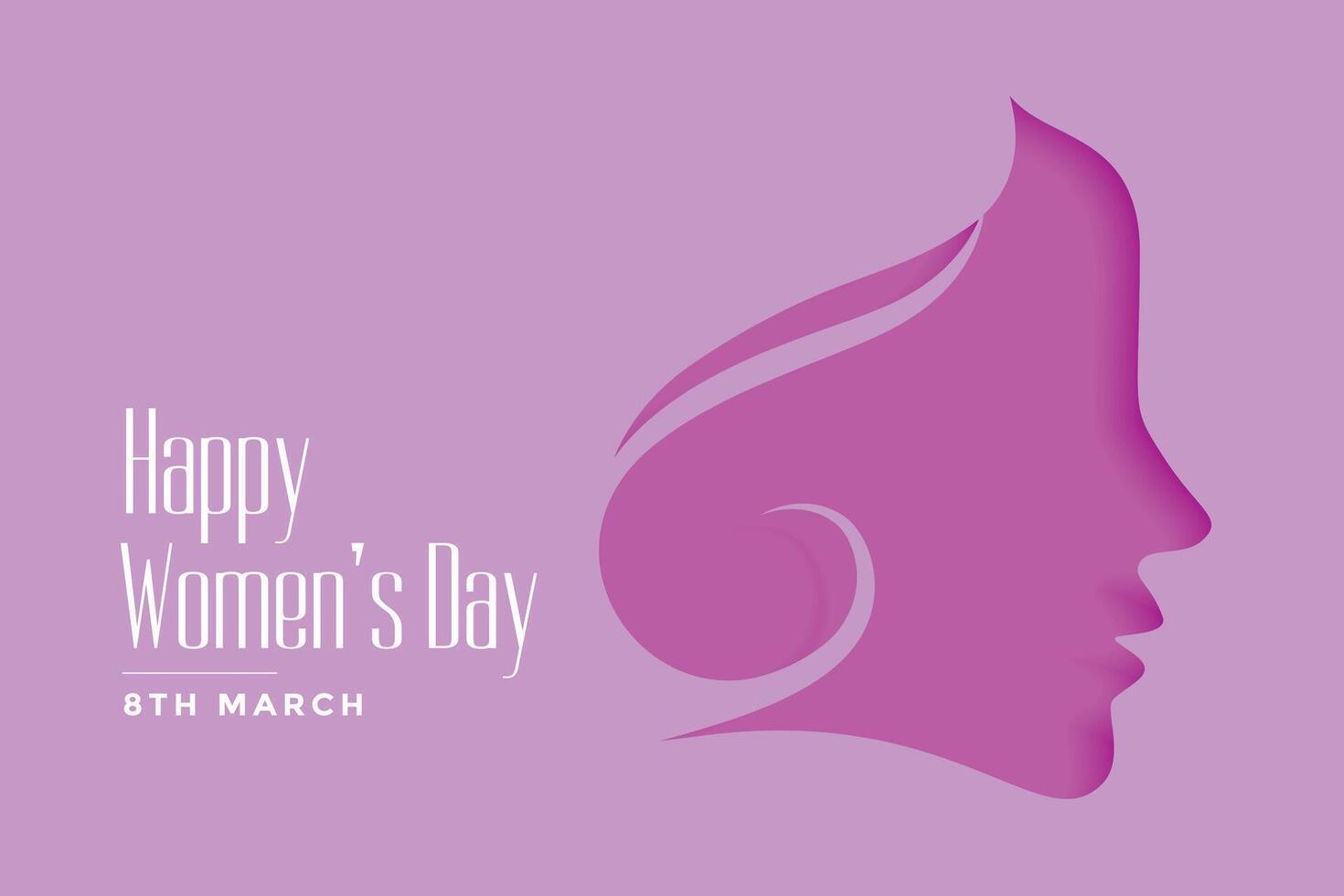 happy womens day purple papercut style background vector