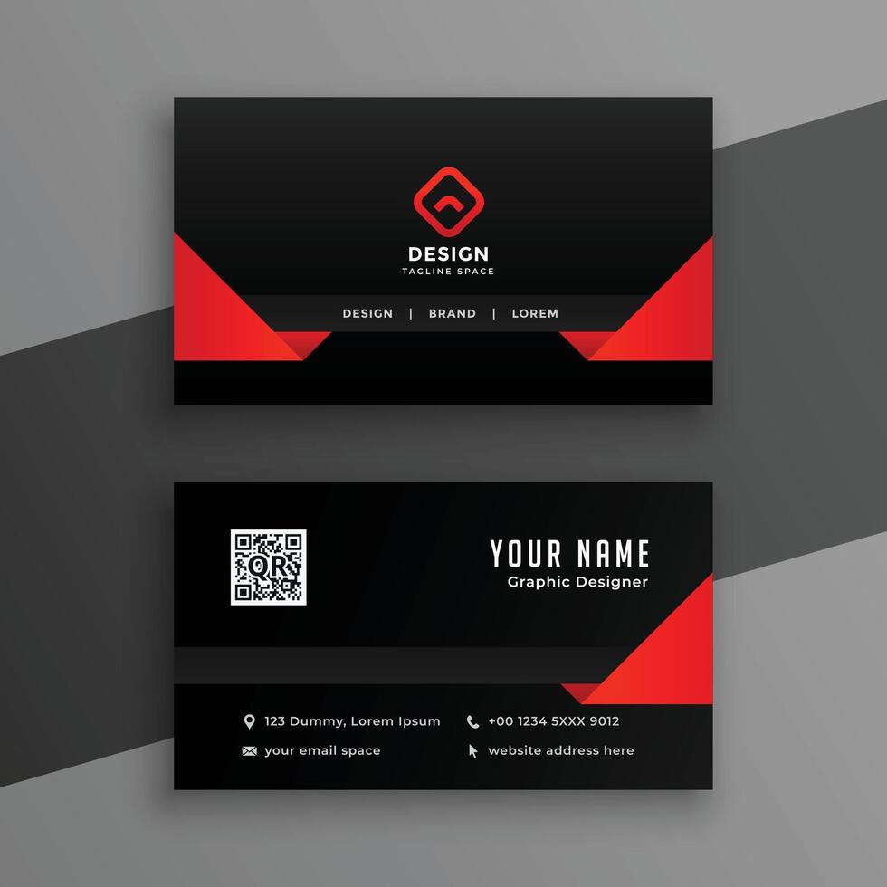 dark black professional business card template for corporate identity vector