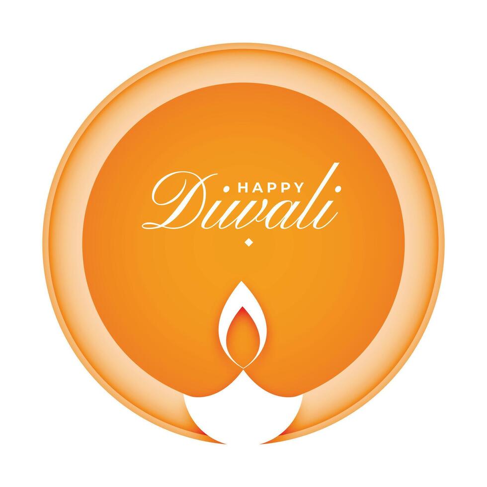 minimal happy diwali religious vector design with artistic diya